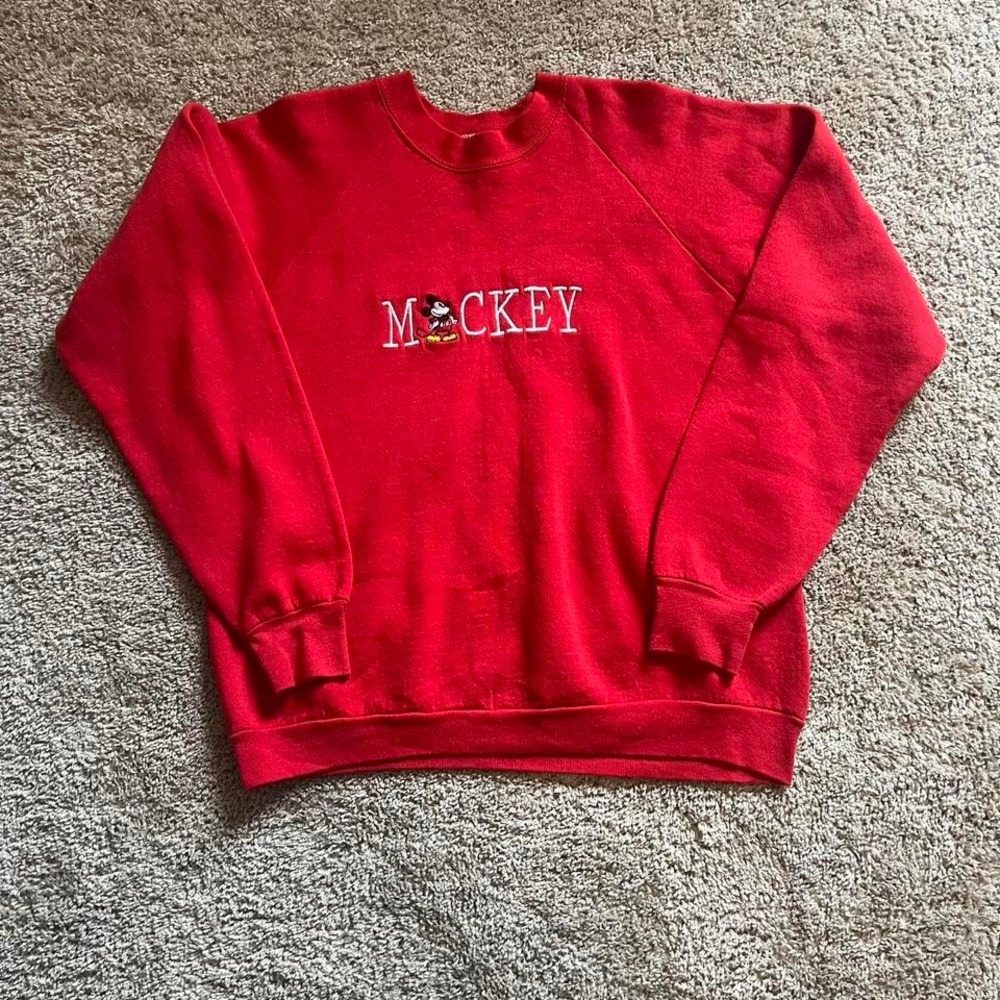 Vintage 90s Disney Mickey Embroidered Crewneck Men's Large‎